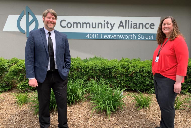 From Left to Right - Jameson Bock, Student, and Stacey Ring, Manager of Behavioral Health Education and Training