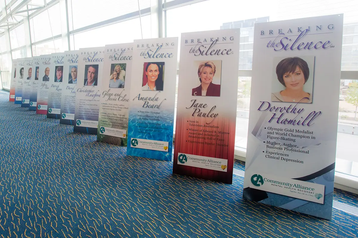 Breaking the Silence banners of speakers